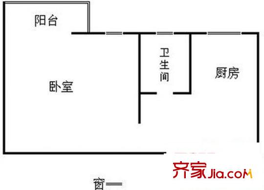 中新城上城二期 1室 戶型圖
