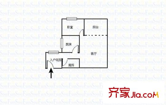 中新城上城二期 1室 戶型圖