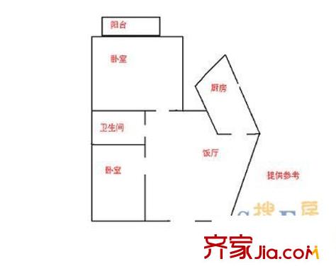 榮升錦瑟華年 2室 戶型圖