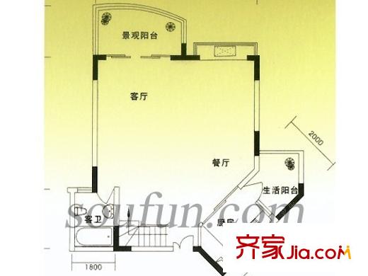 清邁陽(yáng)光戶型圖躍一層 3室3廳3衛(wèi)1廚