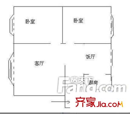 嘉福苑二期2室 戶型圖