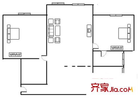 燕渝苑 3室 戶型圖