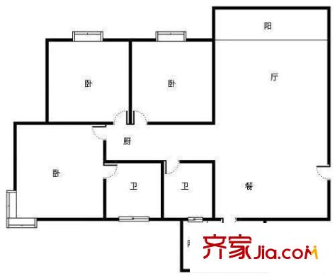 山水麗都 3室 戶型圖