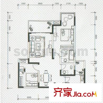 今宏家苑 2室 戶型圖