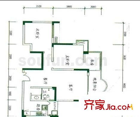 今宏家苑 2室 戶(hù)型圖