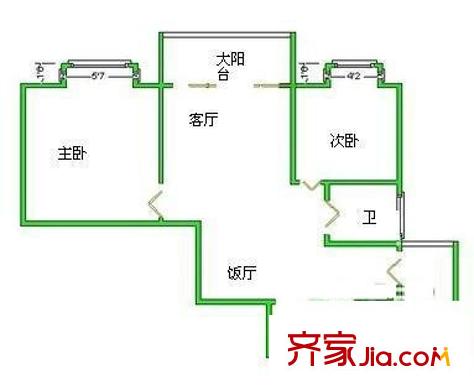 今宏家苑 2室 戶(hù)型圖