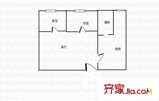 金易伯爵世家 2室 戶(hù)型圖