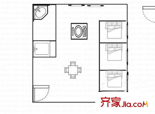 宏華苑戶型圖戶型圖 3室2廳1衛(wèi)1廚