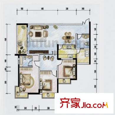 郵政綠苑 3室 戶型圖