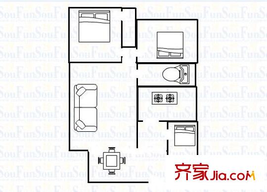 宏華苑 3室 戶型圖