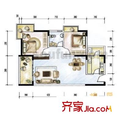 東和院 2室 戶型圖
