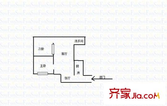 天景如果 2室 戶型圖
