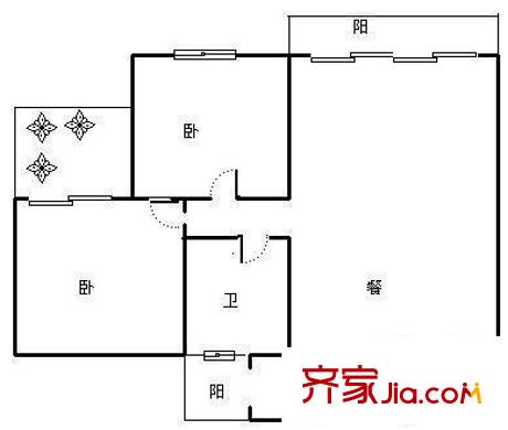 協(xié)信彩云湖 2室 戶型圖