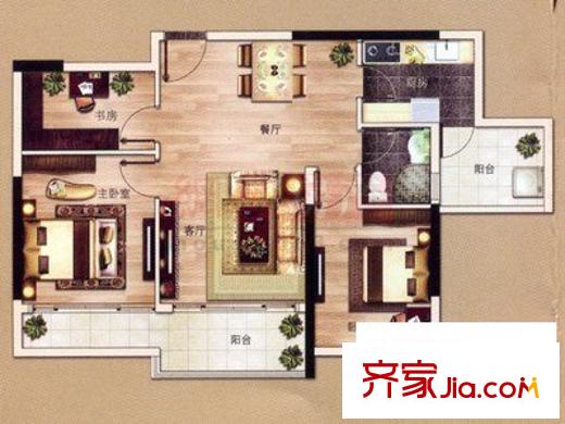 協(xié)信彩云湖 3室 戶型圖