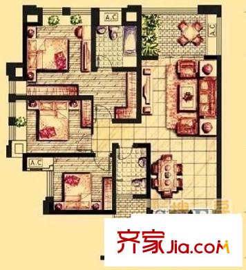 協(xié)信彩云湖 4室 戶型圖