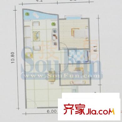 東方紫竹苑戶型圖戶型圖 2室2廳1衛(wèi)1廚