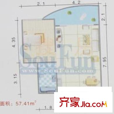 東方紫竹苑戶型圖戶型圖 1室1廳1衛(wèi)1廚