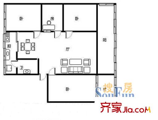美專校街小區(qū)戶型圖美專校街2 3室2廳2衛(wèi)1廚