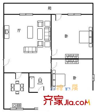 美專校街小區(qū)戶型圖美專校街8 2室2廳1衛(wèi)1廚