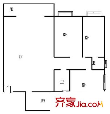 依山庭院 3室 戶型圖
