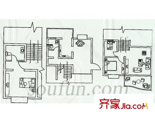 東方紫竹苑戶型圖F型平面 3室2廳2衛(wèi)1廚