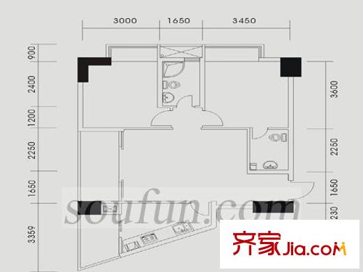 鉑金時(shí)代戶型圖戶型圖4 2室2廳2衛(wèi)1廚