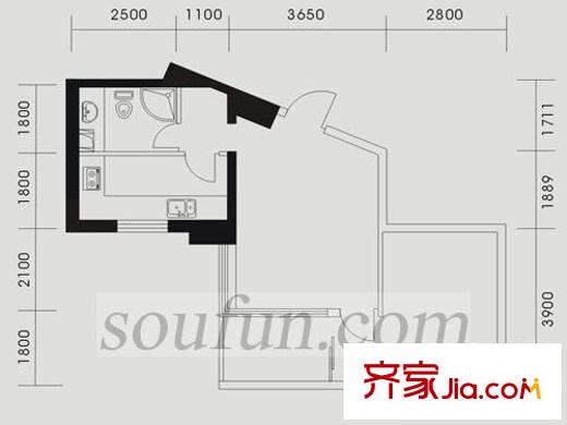 鉑金時(shí)代戶型圖戶型圖8 1室2廳1衛(wèi)1廚
