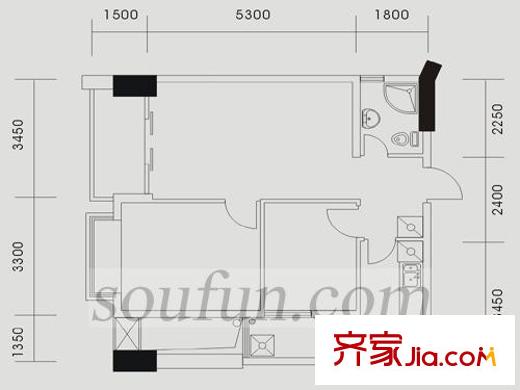 鉑金時代戶型圖戶型圖7 2室2廳1衛(wèi)1廚