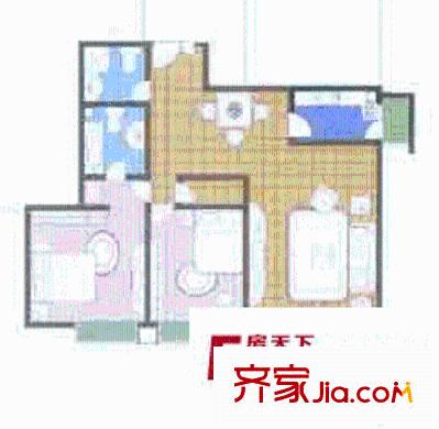 御景江山戶型圖戶型圖 2室2廳2衛(wèi)1廚