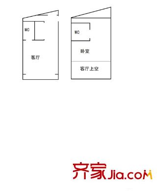 帝豪麗都 1室 戶型圖