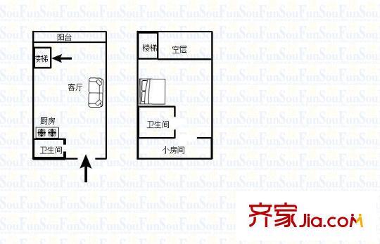 帝豪麗都 2室 戶型圖