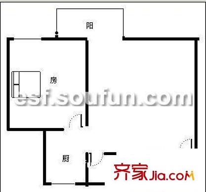 帝豪麗都 1室 戶型圖