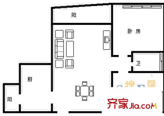 盤龍花園 2室 戶型圖