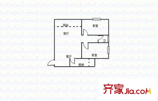 盤龍花園 2室 戶型圖