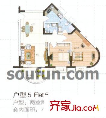 聚豐錦繡盛世戶型圖戶型圖7 2室2廳2衛(wèi)1廚
