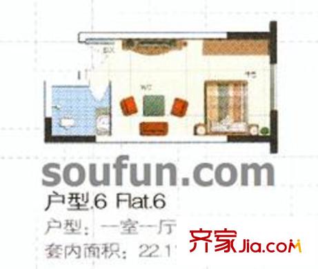 聚豐錦繡盛世戶型圖戶型圖5 1室1廳1衛(wèi)1廚