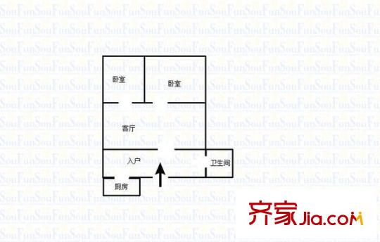 小龍坎正街 2室 戶型圖