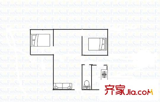 小龍坎正街 2室 戶型圖