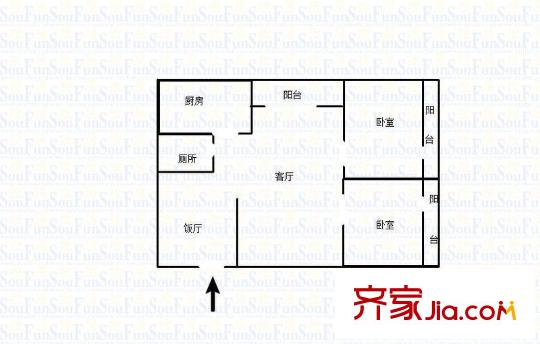 小龍坎正街 2室 戶型圖