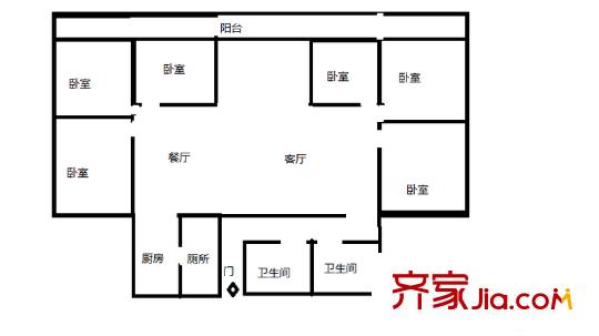 小龍坎正街 6室 戶型圖