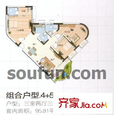 聚豐錦繡盛世戶型圖戶型圖 3室2廳3衛(wèi)1廚