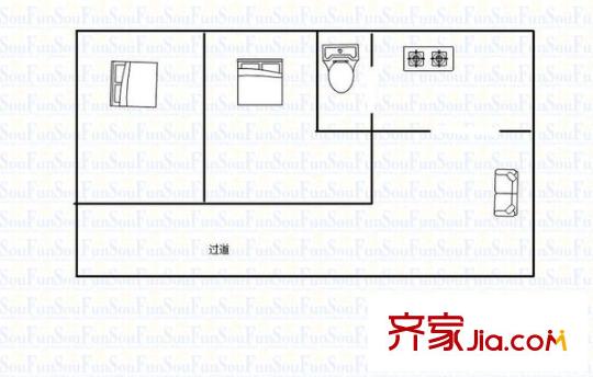 小龍坎正街 2室 戶型圖