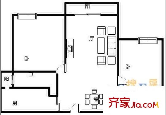 宜居苑 2室 戶型圖