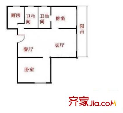 宜居苑 2室 戶型圖