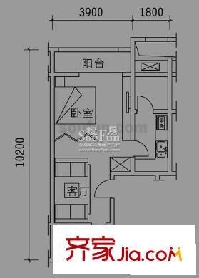 鳳凰臺(tái)戶型圖戶型 1室1廳1衛(wèi)1廚
