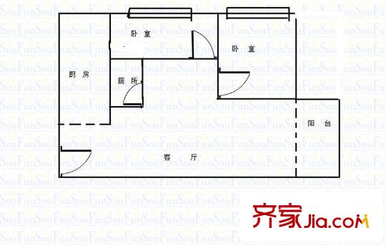 鳳凰臺 2室 戶型圖