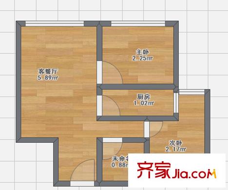 陽光花城 2室 戶型圖