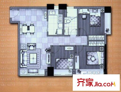 和旭QQ時代 3室 戶型圖
