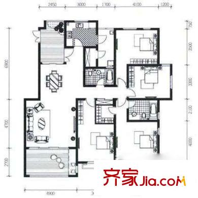 龍湖江與城純小鎮(zhèn) 4室 戶型圖
