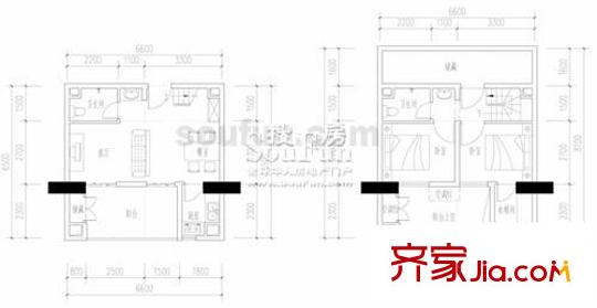 和旭QQ時代戶型圖A-6 2室2廳1衛(wèi)1廚